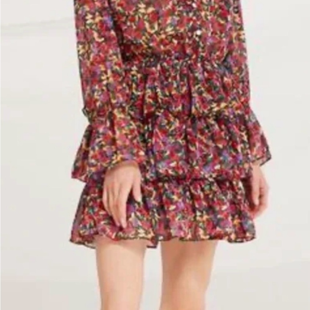 Storets Belen Printed Tiered Ruffle Dress